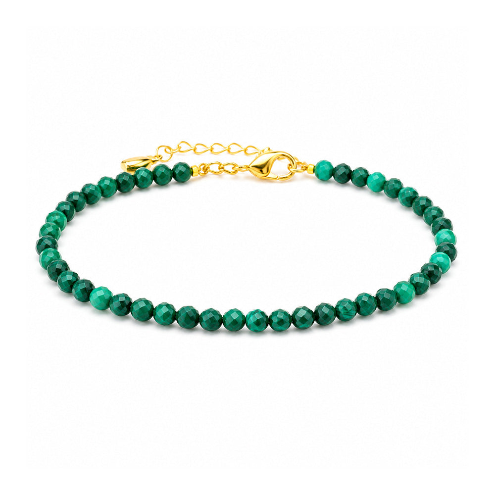 6mm Natural Stone Energy Bracelet | African Turquoise Malachite Black Obsidian Crystal Healing Protection Wristband