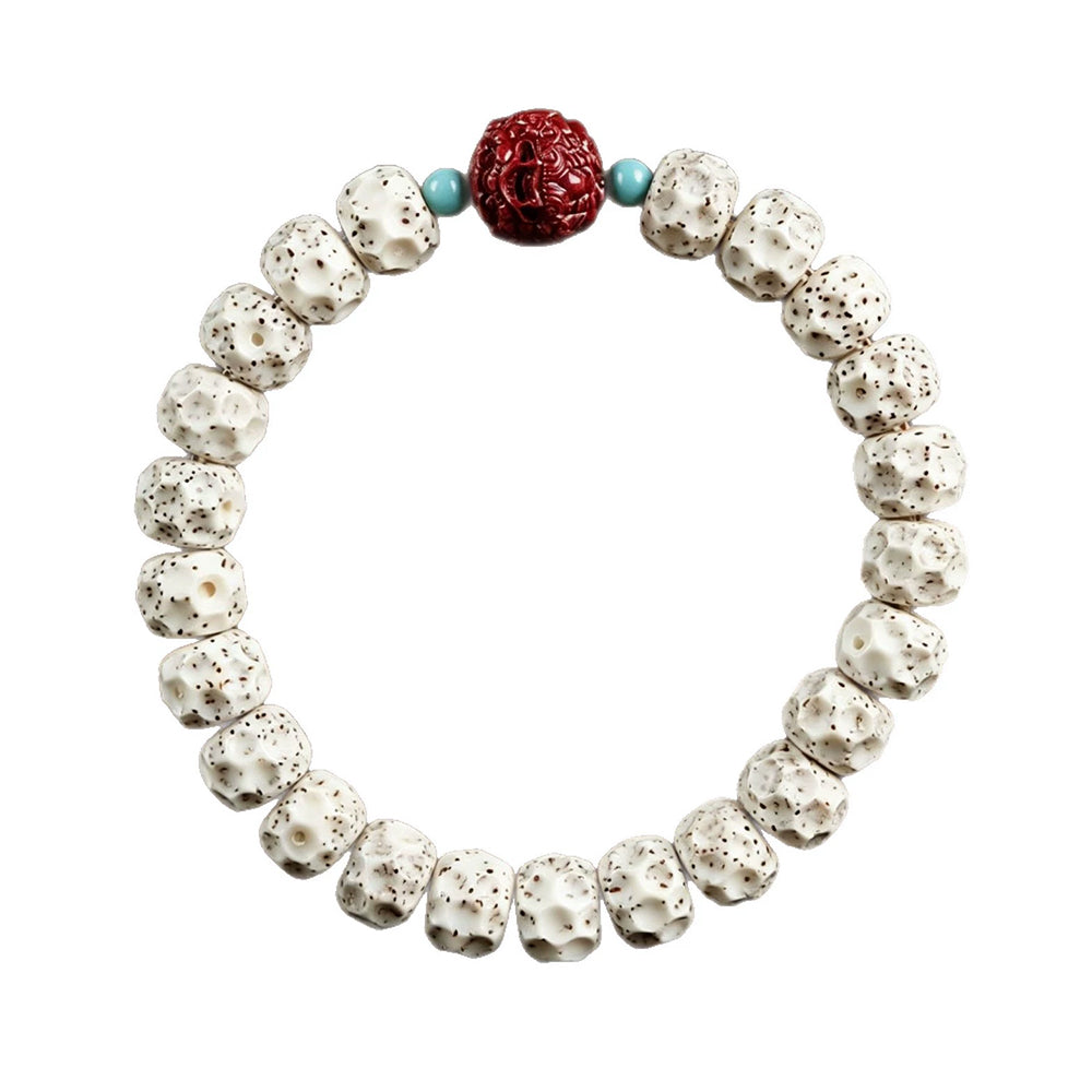 Natural Bodhi Seed Bracelet with Pixiu Charm | High-Density Moon & Star Bodhi Prayer Beads