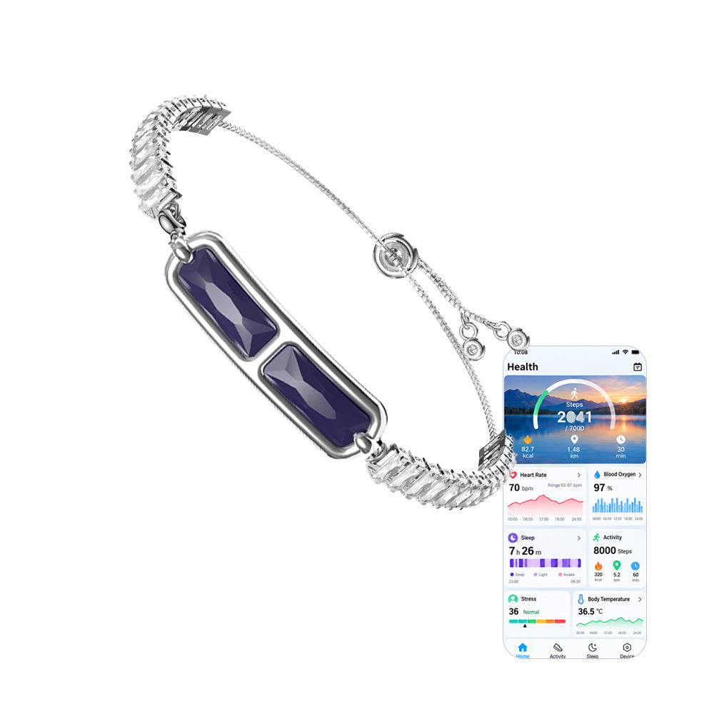 Fashion Smart Bracelet for Women – Health and Activity Tracking Sleep Monitor Crystal Jewelry Design