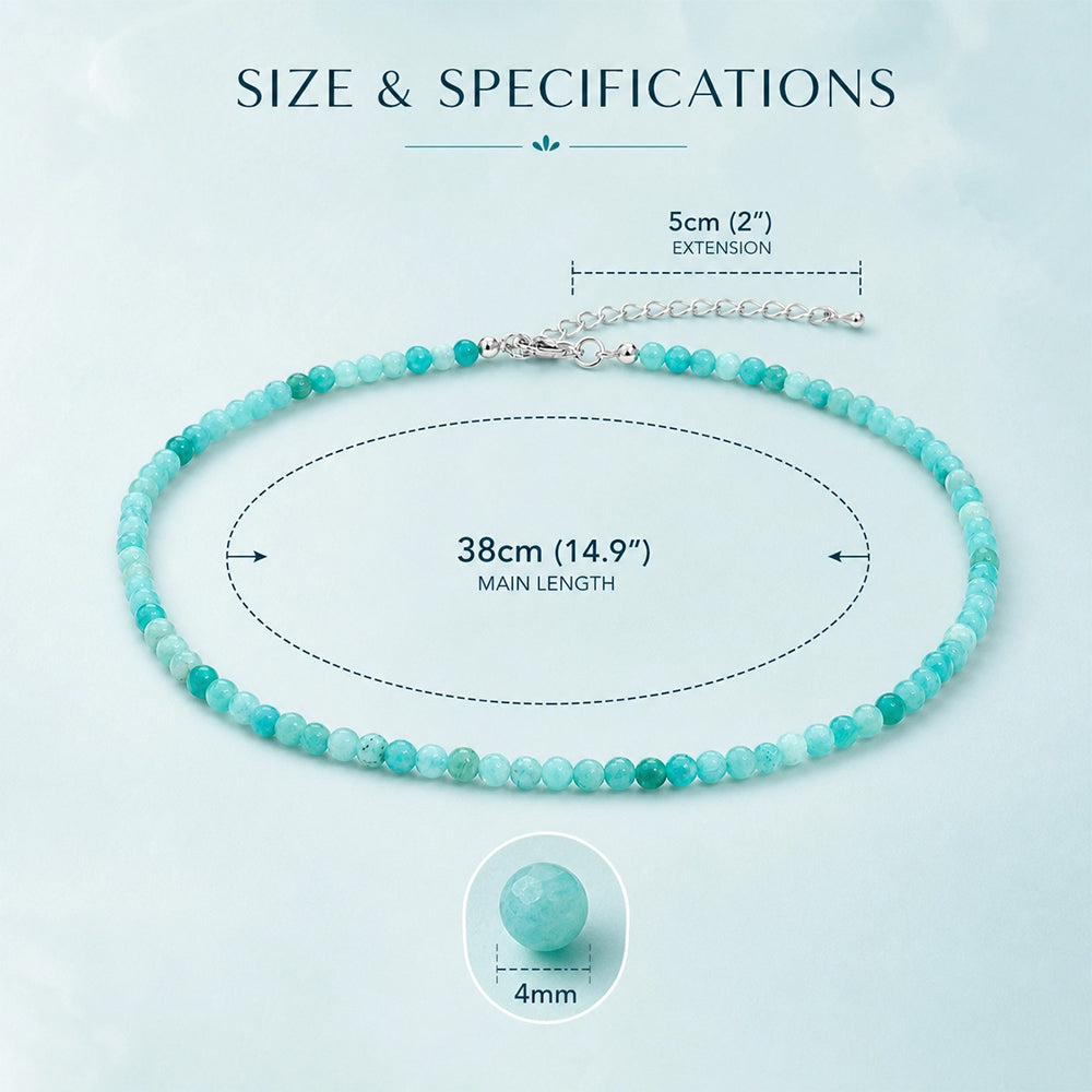 4MM Natural Stone Beaded Necklace – Minimalist Layered Jewelry Lightweight Fashion Accessory