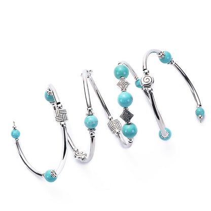 Natural crystal volcanic stone wrapped bracelet