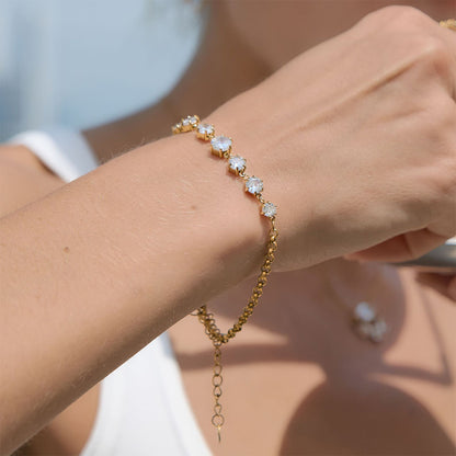 Gold Tennis Bracelet with Cubic Zirconia | Waterproof and hypoallergenic for worry-free daily wear