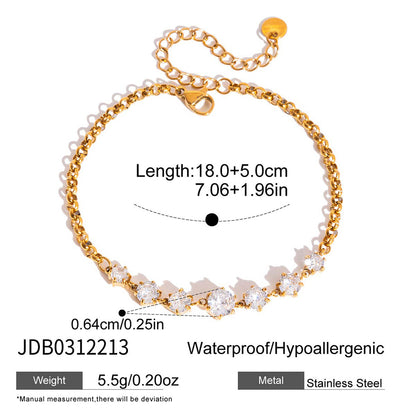 Gold Tennis Bracelet with Cubic Zirconia | Waterproof and hypoallergenic for worry-free daily wear