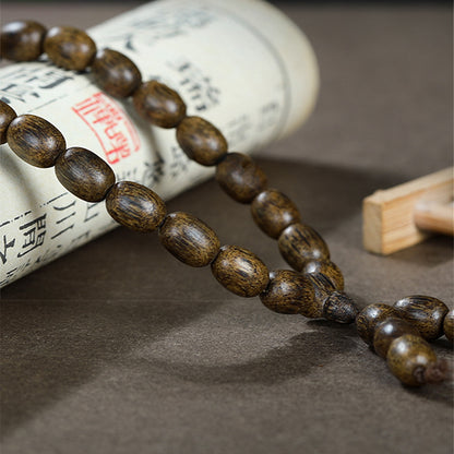 Natural Hui'an Agarwood Bracelet | Handmade Premium Incense Wood Beads (9–11mm)