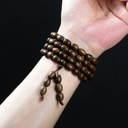 Natural Hui'an Agarwood Bracelet | Handmade Premium Incense Wood Beads (9–11mm)