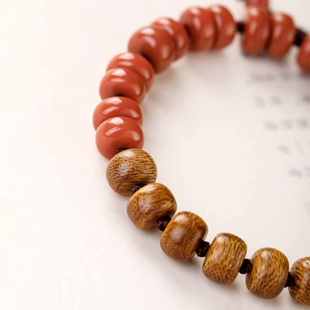 Kalimantan Agarwood & African Red Sandalwood Pixiu Bracelet | Handmade Feng Shui Bracelet