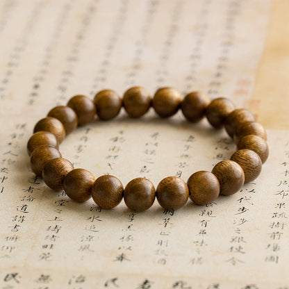 Natural Agarwood Bracelet for Men & Women | Zen Buddhist Prayer Beads | Elegant & Calming