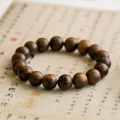 Natural Agarwood Bracelet for Men & Women | Zen Buddhist Prayer Beads | Elegant & Calming