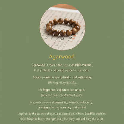 Natural Agarwood Bracelet for Men & Women | Zen Buddhist Prayer Beads | Elegant & Calming
