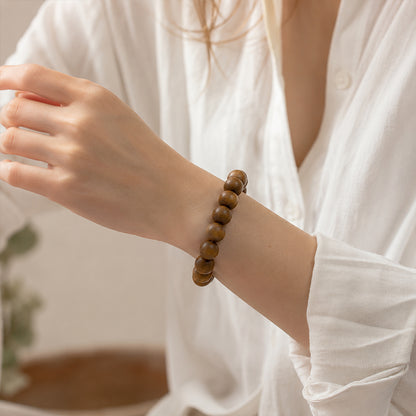 Natural Agarwood Bracelet for Men & Women | Zen Buddhist Prayer Beads | Elegant & Calming