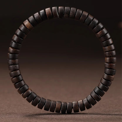 Premium Brunei Agarwood Barrel Bead Bracelet | Natural High-Resin Handmade Bracelet