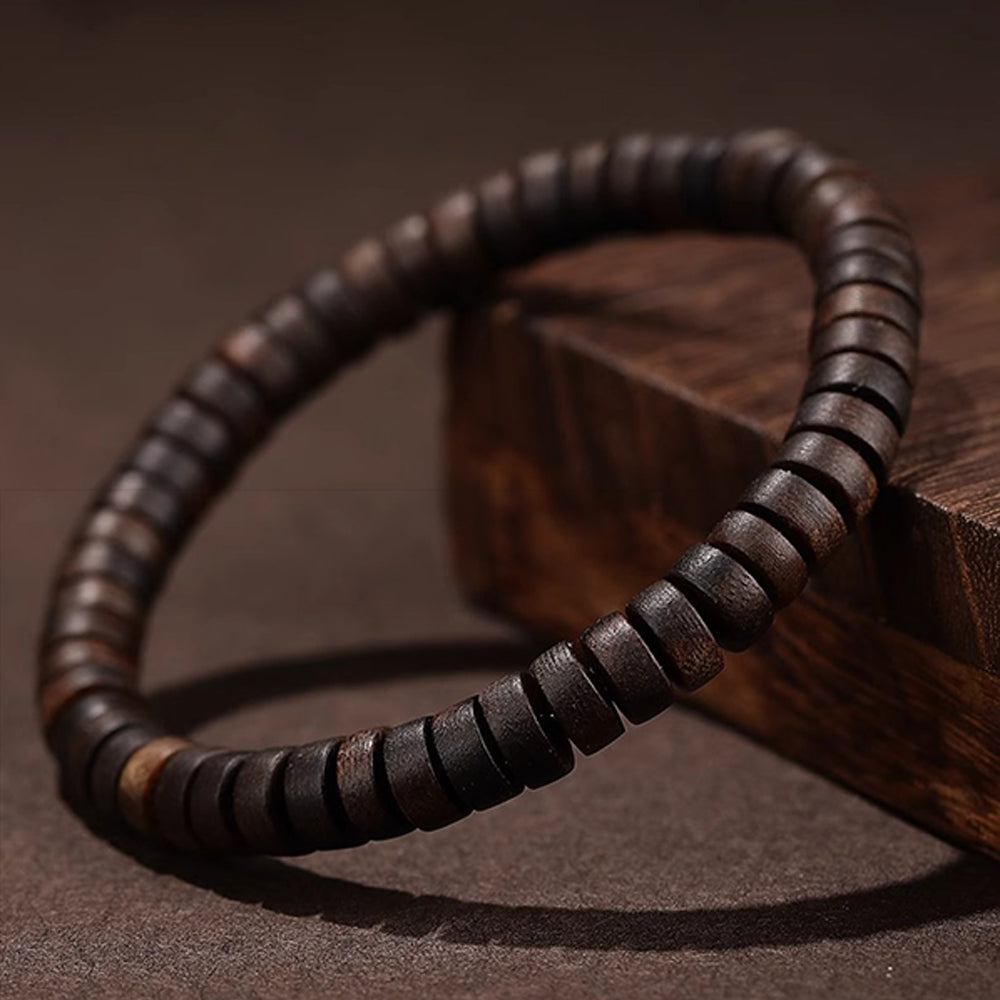 Premium Brunei Agarwood Barrel Bead Bracelet | Natural High-Resin Handmade Bracelet