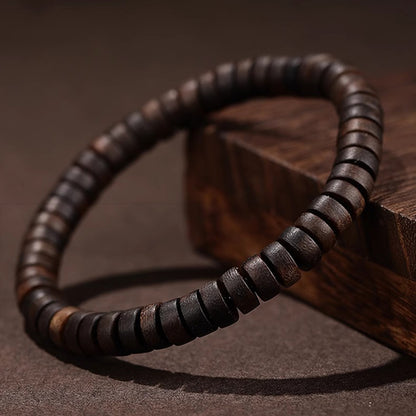 Premium Brunei Agarwood Barrel Bead Bracelet | Natural High-Resin Handmade Bracelet