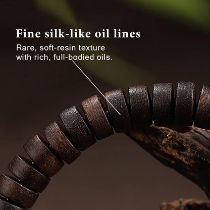 Premium Brunei Agarwood Barrel Bead Bracelet | Natural High-Resin Handmade Bracelet