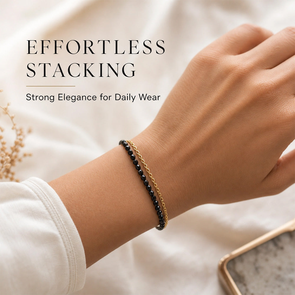 Women's crystal bracelet obsidian bracelet