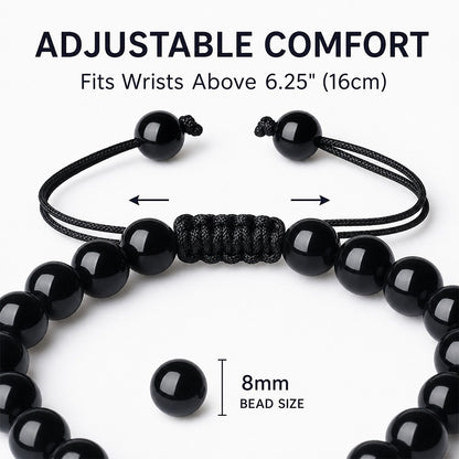Leopard Black Tourmaline Stone Bracelet for Men Women