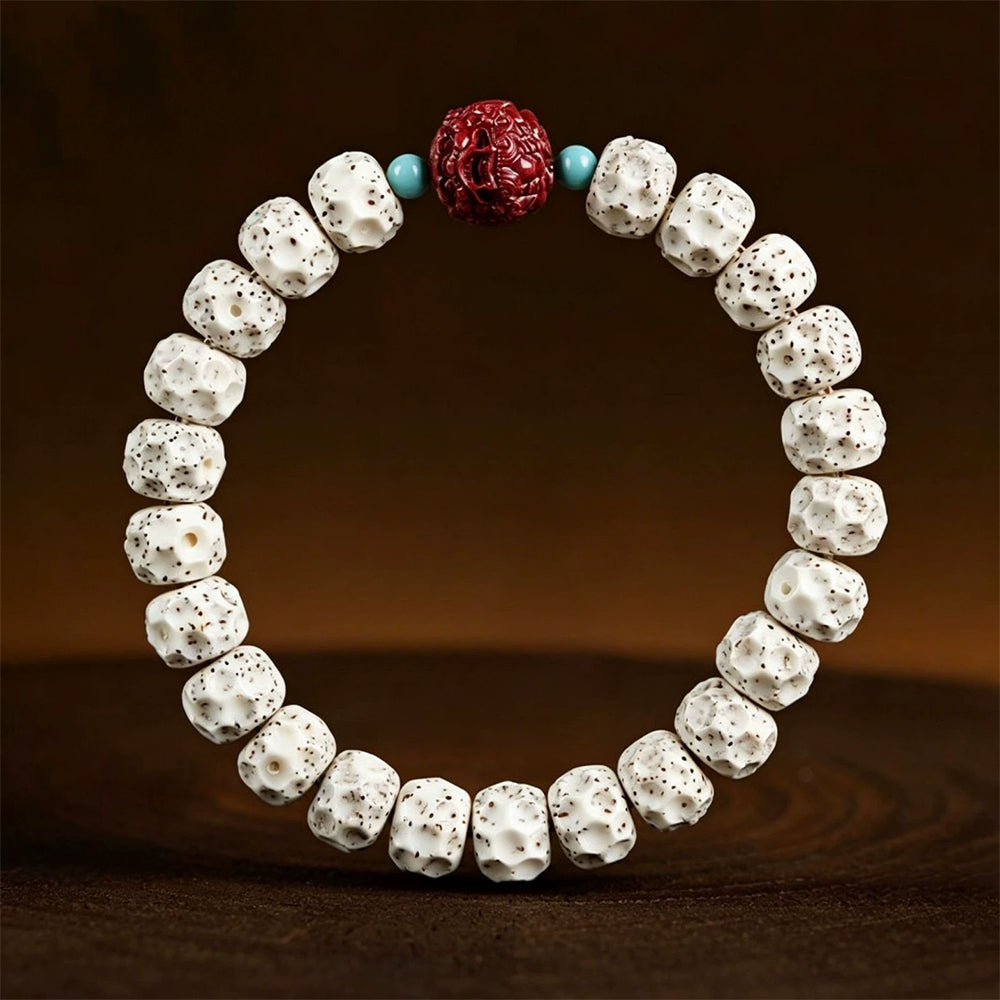 Natural Bodhi Seed Bracelet with Pixiu Charm | High-Density Moon & Star Bodhi Prayer Beads
