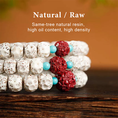 Natural Bodhi Seed Bracelet with Pixiu Charm | High-Density Moon & Star Bodhi Prayer Beads