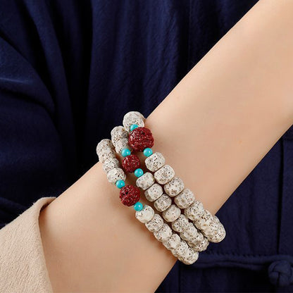Natural Bodhi Seed Bracelet with Pixiu Charm | High-Density Moon & Star Bodhi Prayer Beads