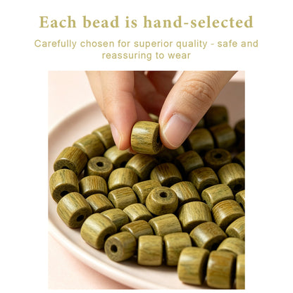 Natural Green Sandalwood Disc Bead Bracelet | Handmade Wooden Meditation Bracelet