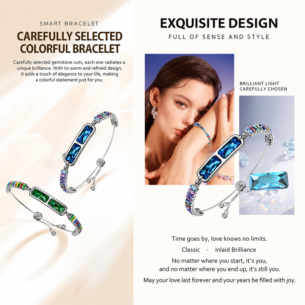 Fashion Smart Bracelet for Women – Health and Activity Tracking Sleep Monitor Crystal Jewelry Design