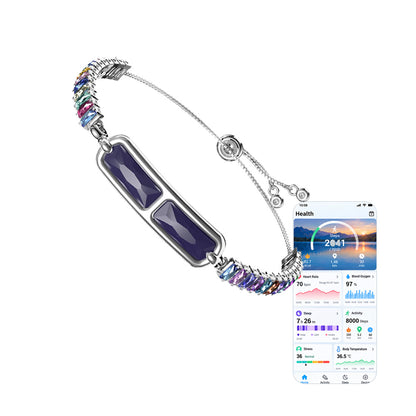 Fashion Smart Bracelet for Women – Health and Activity Tracking Sleep Monitor Crystal Jewelry Design
