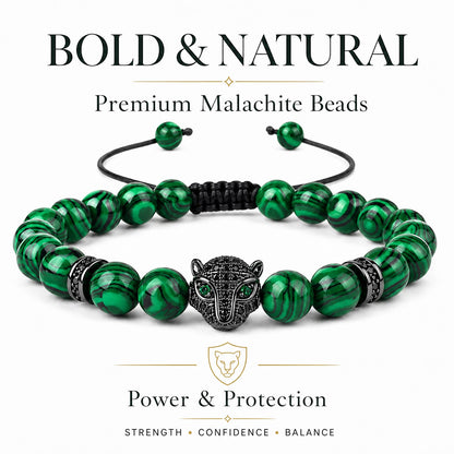 Leopard print peacock stone bracelet for men and women