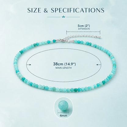 4MM Natural Stone Beaded Necklace – Minimalist Layered Jewelry Lightweight Fashion Accessory