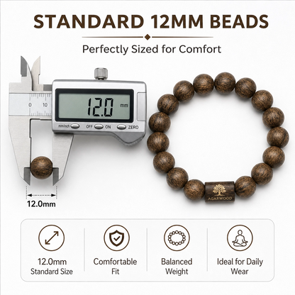 Natural Agarwood Bracelet – Handcrafted Wooden Beads Minimalist Luxury